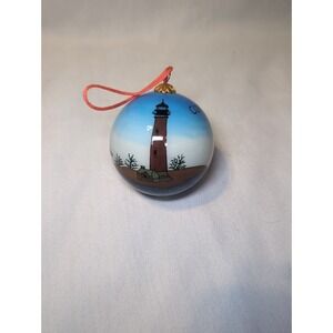 Reverse Painted Corolla NC Currituck Beach White House 2.5" Glass Ornament